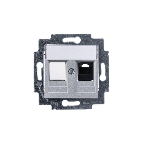 Розетка компьютерная Levit RJ45 кат.5E с заглушкой серебр. ABB 2CHH295117A6070