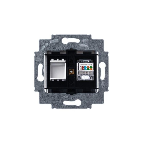 Розетка компьютерная Levit RJ45 кат.5E с заглушкой серебр. ABB 2CHH295117A6070