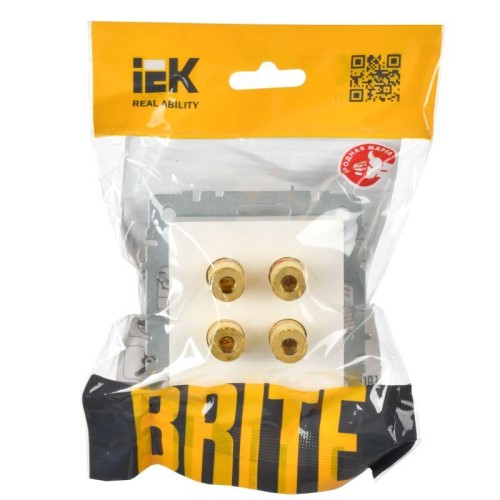 Аудиорозетка 4-м BRITE РА10-БрБ механизм бел. IEK BR-S40-K01