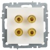 Аудиорозетка 4-м BRITE РА10-БрБ механизм бел. IEK BR-S40-K01
