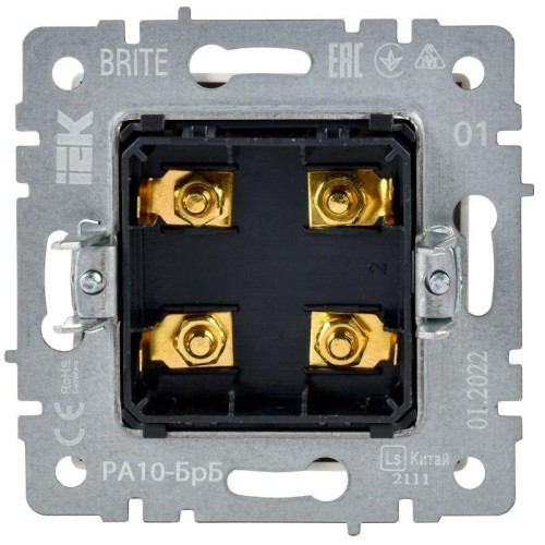 Аудиорозетка 4-м BRITE РА10-БрБ механизм бел. IEK BR-S40-K01
