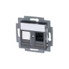 Розетка компьютерная Levit RJ45 кат.5E с заглушкой сталь ABB 2CHH295117A6069