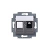 Розетка компьютерная Levit RJ45 кат.5E с заглушкой сталь ABB 2CHH295117A6069
