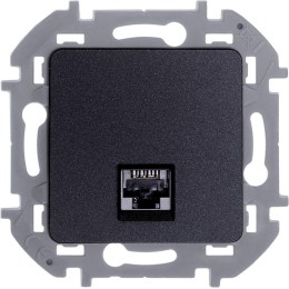Розетка компьютерная Inspiria RJ45 кат.6 UTP механизм антрацит Leg 673833