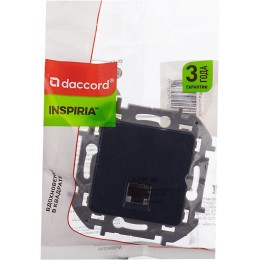 Розетка компьютерная Inspiria RJ45 кат.6 UTP механизм антрацит Leg 673833