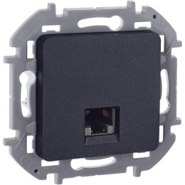 Розетка компьютерная Inspiria RJ45 кат.6 UTP механизм антрацит Leg 673833