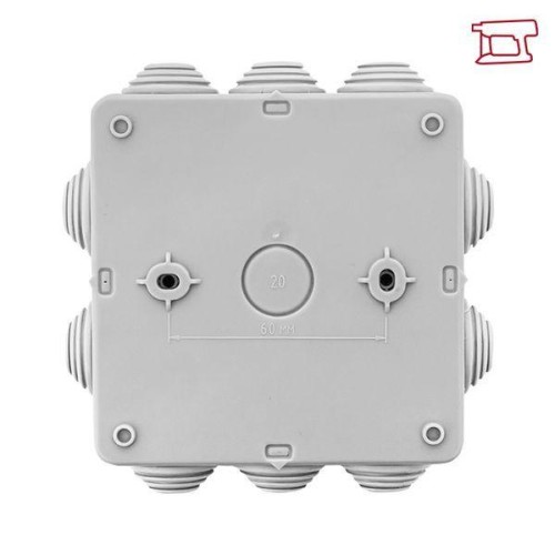 Коробка распределительная КМР-030-014 100х100х50 IP55 с крышкой для прямого монтажа 10 мембранных вв