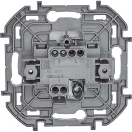 Выключатель кнопочный Inspiria 6А 250В без фиксации НО/НЗ механизм алюм. Leg 673692