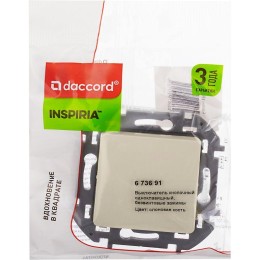 Выключатель кнопочный Inspiria 6А 250В без фиксации НО/НЗ механизм сл. кость Leg 673691