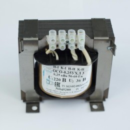 Трансформатор ОСО-0.25-09 220/2х14.5В УХЛ3 Кострома ОС0000016228