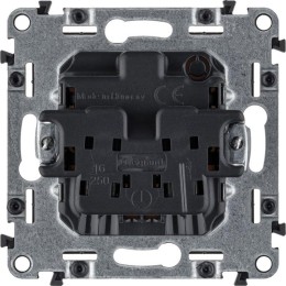 Розетка 1-м СП Valena Life 16А IP20 250В 2P защ. шторки безвинтов. клеммы с лицев. панелью механизм