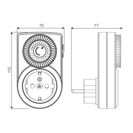 Таймер суточный мех. с заземл. 3.5кВт REV 67074 8