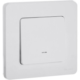 Переключатель 1-кл. Inspiria 10А IP20 250В 10AX с подсветкой / индикацией механизм бел. Leg 673660