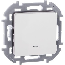 Переключатель 1-кл. Inspiria 10А IP20 250В 10AX с подсветкой / индикацией механизм бел. Leg 673660