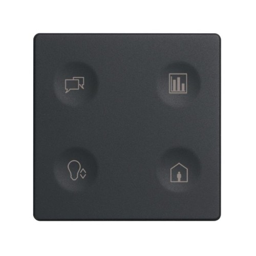 Выключатель сенсорный 4-кл. СП Simon 82 Sense IP20 с тематич. маркир. Т2 графит Simon 8000644-038