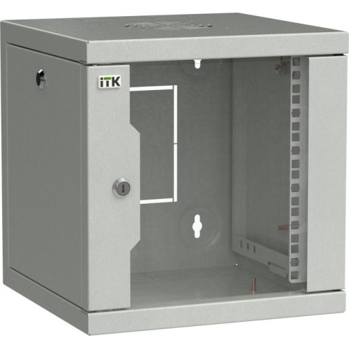 Шкаф сетевой LINEA WS 10дюйм 6U 320х310мм дверь стекл. сер. ITK LWS3-06U33-GF