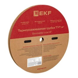 Трубка термоусадочная ТУТ нг 10/5 черн. (уп.100м) EKF tut-10-b