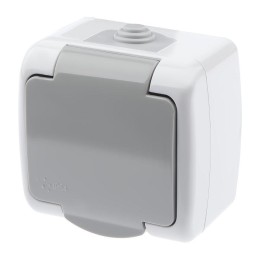 Розетка ОП 16А 250В 2P+E Schuko IP54 с заземл. сер. Atlantic 5-201-03 Intro Б0050945