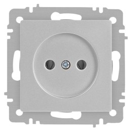 Розетка 1-м СП Accent 6-201-03 16А IP20 250В 2P алюм. Intro Б0063661