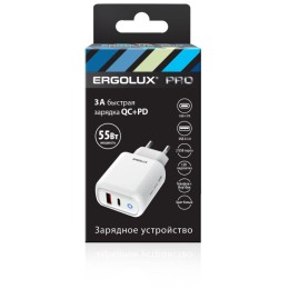 Адаптер сетевой GaN ERGOLUX ELX-РA03QC-C01 Ergolux 15293