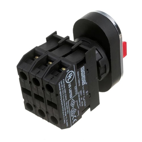 Кнопка тройная с аварийной кнопкой "STOP" бел. EMAS B121B30BB