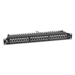 Патч-панель 19дюйм 1U 24 порта RJ45 кат.6A полностью экранир. с задн. кабельн. организатором Cabeus