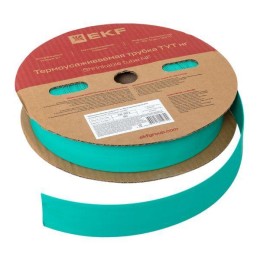 Трубка термоусадочная ТУТ нг 30/15 зел. (уп.50м) EKF tut-30-j