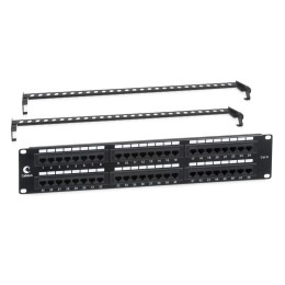 Патч-панель 19дюйм 2U 48 портов RJ45 кат.6 Dual IDC с задн. кабельн. организатором Cabeus 7447c