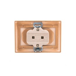 Розетка 2-м СП Mira 16А IP20 без заземл. со вставкой керамика зол. метал. LEZARD 701-1313-128