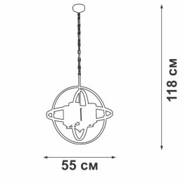 Люстра 4хE27 макс. 60Вт Vitaluce V4748-1/4