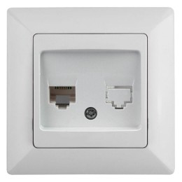 Розетка телефонная СП Solo 4-302-01 RJ11 бел. Intro Б0043375