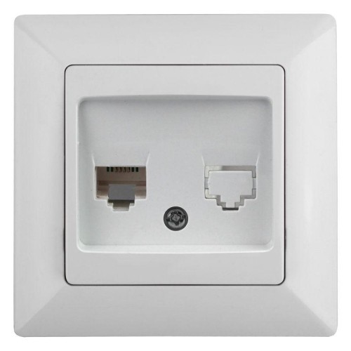Розетка телефонная СП Solo 4-302-01 RJ11 бел. Intro Б0043375