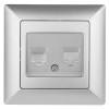 Розетка телефонная СП Solo 4-302-03 RJ11 алюм. Intro Б0043377