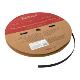 Трубка термоусадочная ТУТ нг 12/6 черн. (уп.100м) EKF tut-12-b