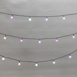 Гирлянда светодиодная "Шарики" 5м d25мм 25LED RGB ПВХ темн. зел. Neon-Night 303-550