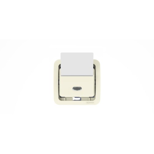 Выключатель СП Mimoza 10А IP20 без вставки крем. Makel 32183