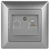 Розетка компьютерная СП Solo 4-303-03 RJ45 алюм. Intro Б0043384