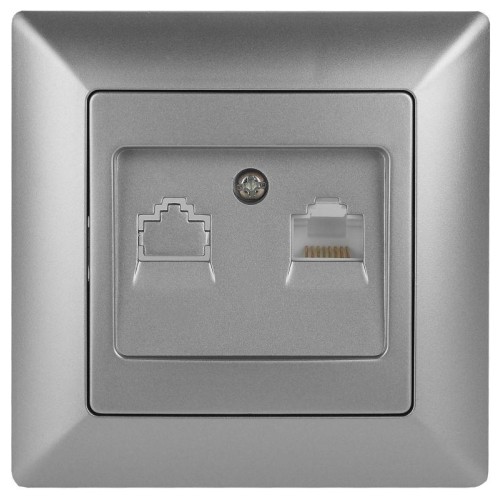 Розетка компьютерная СП Solo 4-303-03 RJ45 алюм. Intro Б0043384