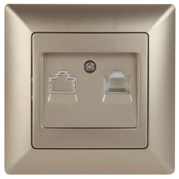 Розетка компьютерная СП Solo 4-303-04 RJ45 шампань Intro Б0043385