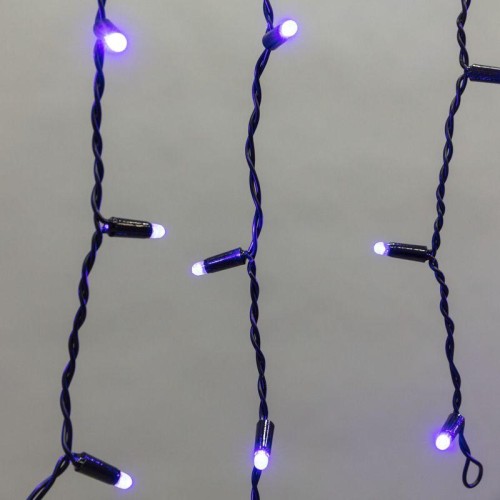 Гирлянда светодиодная "Айсикл" (бахрома) 4.8х0.6м 176LED син. 15Вт 230В IP65 провод черн. Neon-Night