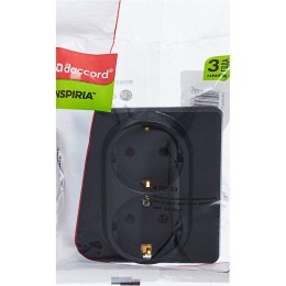 Розетка Inspiria 16А 250В 2х2P+E немецк. стандарт антрацит Leg 673753