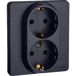 Розетка Inspiria 16А 250В 2х2P+E немецк. стандарт антрацит Leg 673753