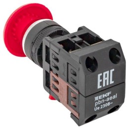 Кнопка "Грибок" AEAL-22 NO+NC с фиксацией красн. PROxima EKF pbn-aeal-r