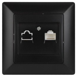 Розетка компьютерная СП Solo 4-303-05 RJ45 антрацит Intro Б0043386