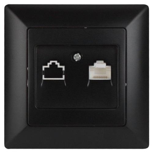 Розетка компьютерная СП Solo 4-303-05 RJ45 антрацит Intro Б0043386