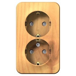 Розетка 2-м ОП Blanca 16А IP20 250В с заземл. защ. шторки ясень SE BLNRA011205