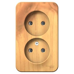 Розетка 2-м ОП Blanca 16А IP20 250В без заземл. защ. шторки с изолир. пластиной ясень SE BLNRA001215