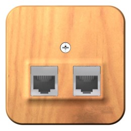 Розетка компьютерная 2-м ОП Blanca RJ45 кат.5E с изолир. пластиной ясень SE BLNIA045455