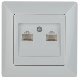 Розетка компьютерная 2-м СП Solo 4-304-01 RJ45 бел. Intro Б0043389
