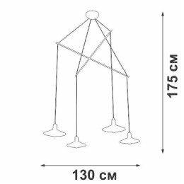 Люстра 4хE27 макс. 40Вт Vitaluce V4825-1/4S